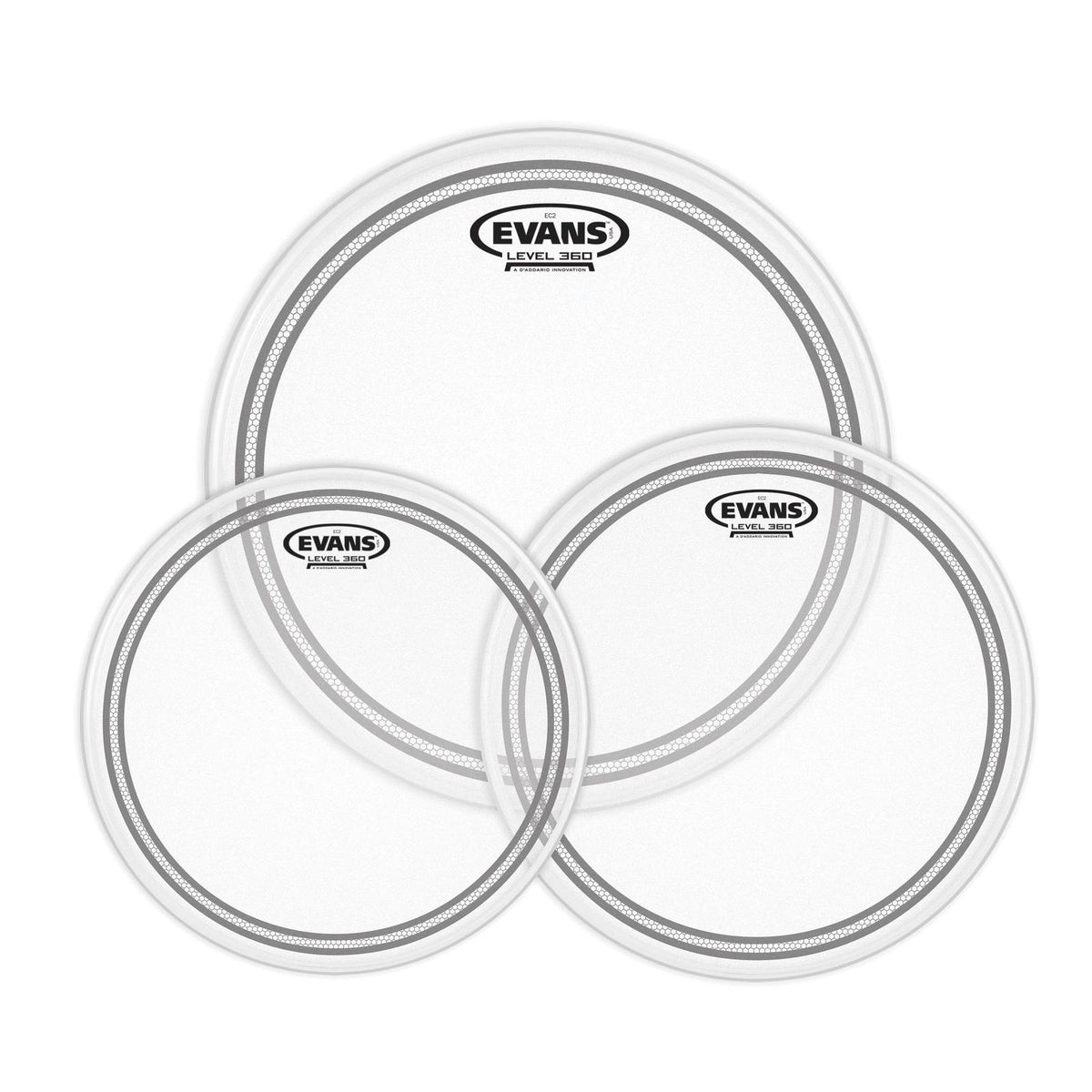 Evans EC2 Tompack, Clear, Standard (12 inch, 13 inch, 16 inch) *SKIN ONLY*