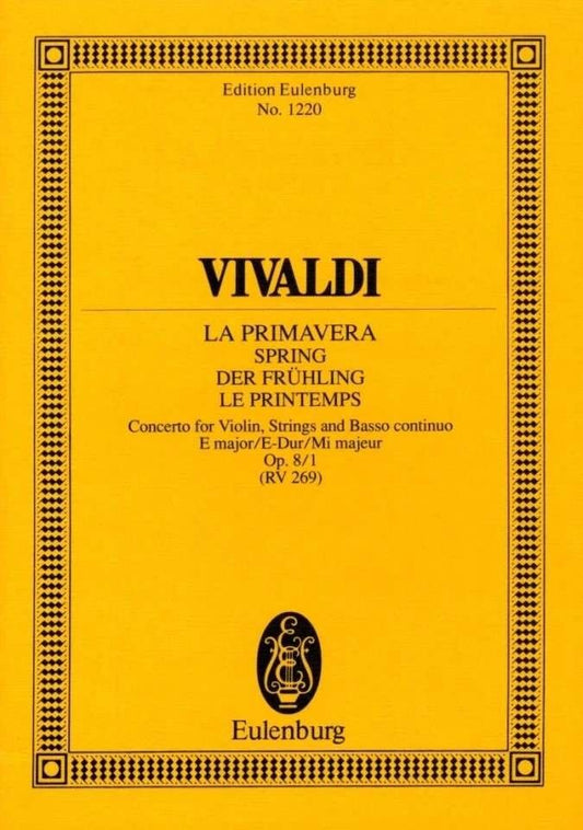 Vivaldi - Four Seasons Op. 8/1 RV 269 / PV 241 Study Score, Eulenburg, 35 Pages