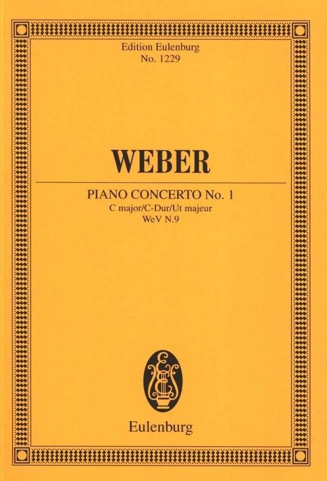 Weber - Concerto No 1 in C Major WeV N9 Study Score for Piano and Orchestra