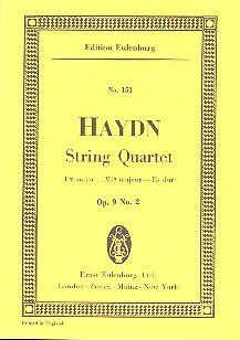 Haydn String Quartet in E Flat Major Op. 9/2 Study Score by Eulenburg, 20 Pages, Cello and Viola