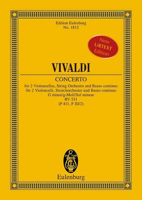 Vivaldi - Concerto G Minor RV 531 Study Score by Eulenburg, 28 Pages
