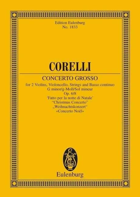 Concerto Grosso G Minor Op. 6 No. 8 Study Score for String Orchestra by Arcangelo Corelli