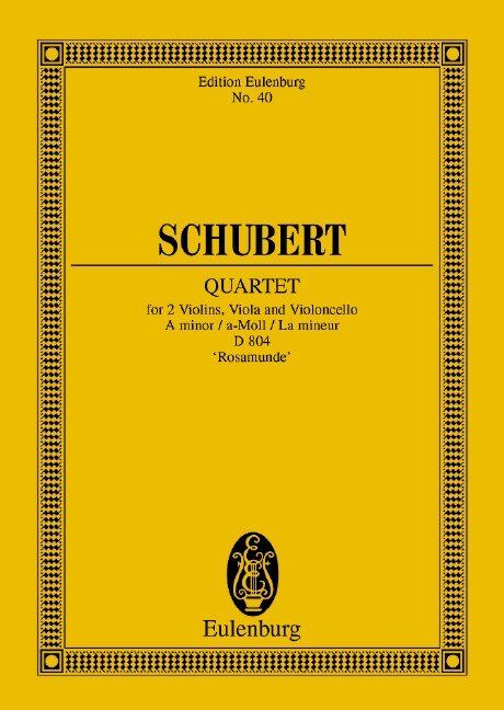 Schubert - Quartet A Minor Op 29 D 804 Study Score for Cello and Viola, Eulenburg Edition, 48 Pages