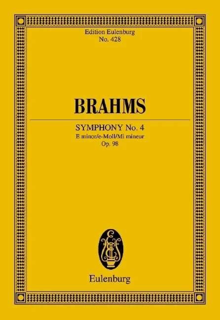 Brahms Symphony No. 4 Op. 98 E Minor Study Score for Orchestra