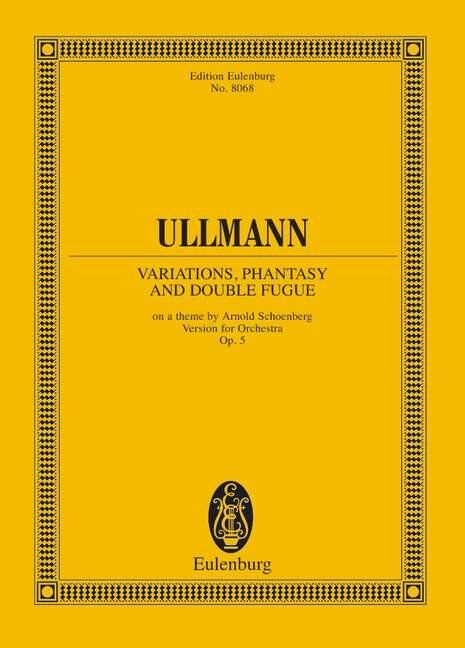 Variations Fantasy and Double Fugue Op 3B - Study Score for Orchestra