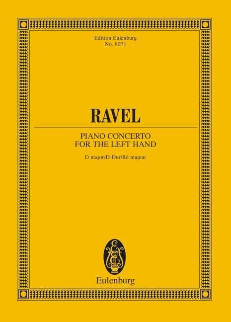 Piano Concerto for Left Hand, D Major - Ernst Eulenburg & Co. GmbH, 106 Pages, Piano & Orchestra