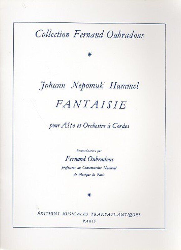 Hummel Fantasie for Viola and Piano by Johann Nepomuk Hummel