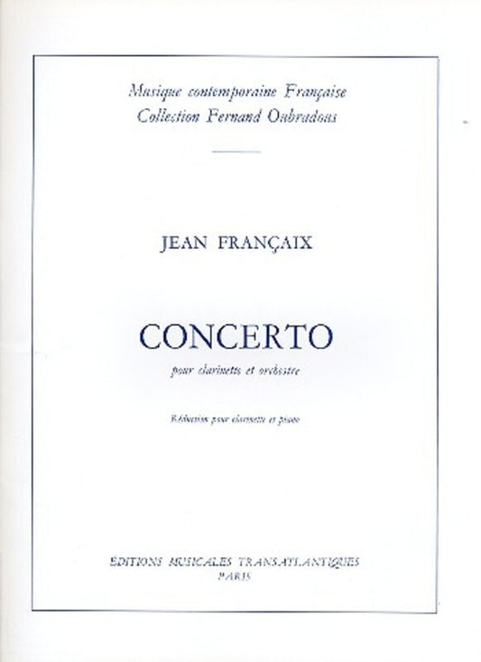 Francaix - Concerto Clarinet/Piano (Softcover Book)