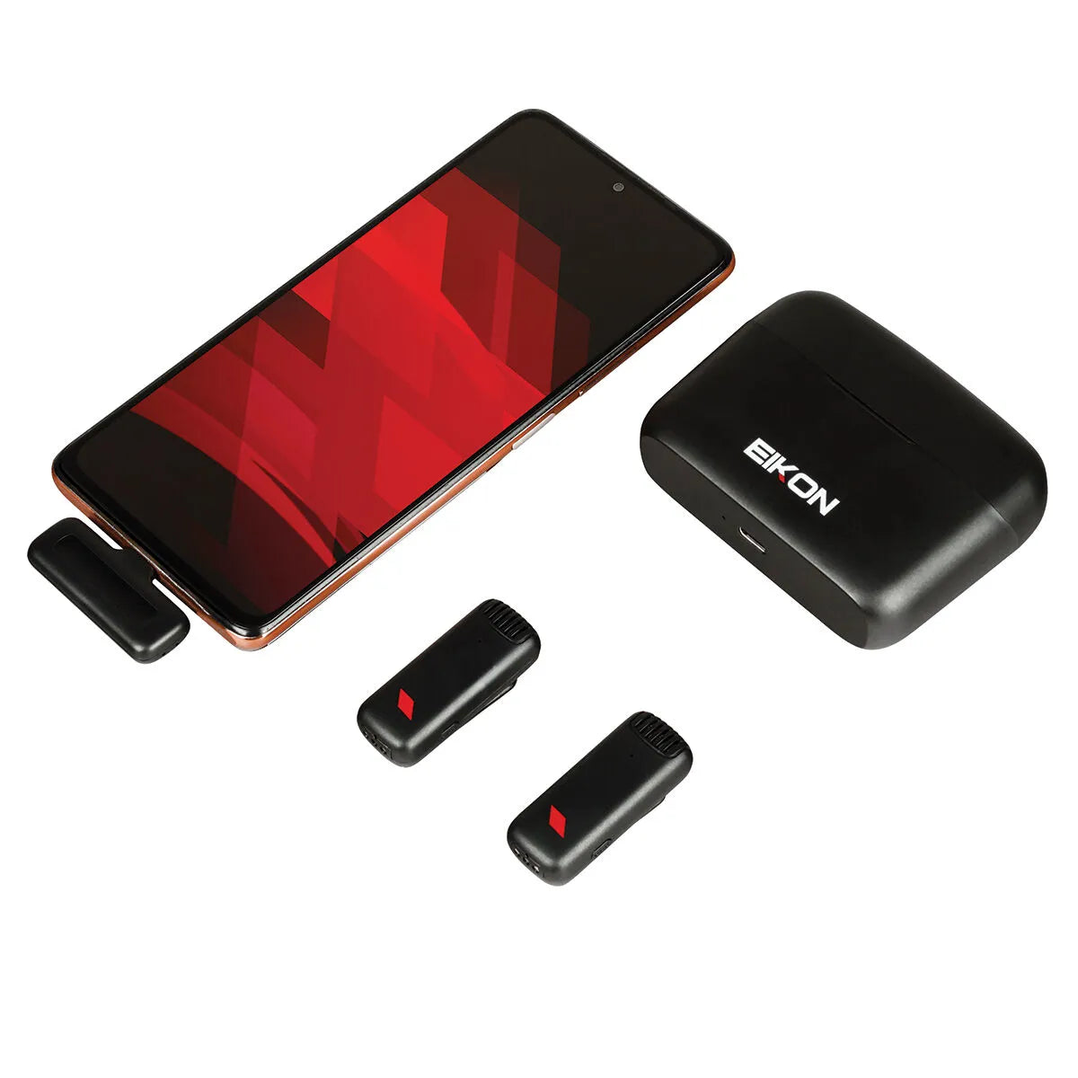 Eikon Twinstream 2.4GHz Two Channel Wireless Smartphone Mic System with Charging Case [ETWINSTREAM] — view 2