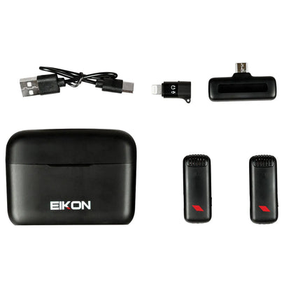 Eikon Twinstream 2.4GHz Two Channel Wireless Smartphone Mic System with Charging Case [ETWINSTREAM] — view 3