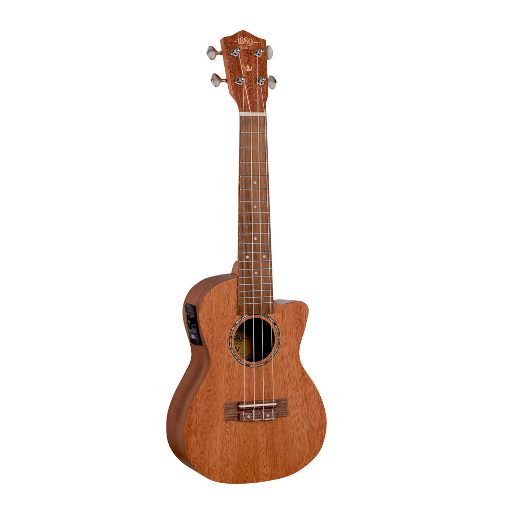 1880 Ukulele Co. 100 Series Concert Ukulele - Cutaway Electric Acoustic (Natural)