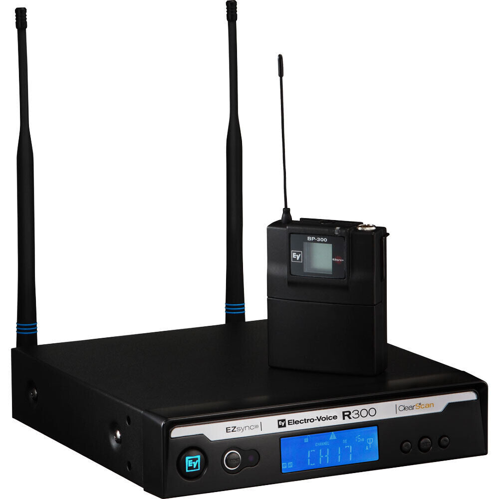Electro-Voice R300-E Headworn Wireless System with HM3 Omni-Directional Microphone, B-Band, 32 Channels, Rack Mountable Receiver — view 2