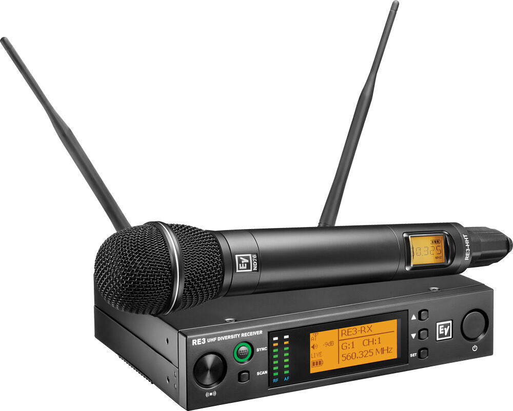 Electro-Voice RE3 Handheld Wireless System with ND76 Cardioid Microphone and Diversity Receiver — view 2