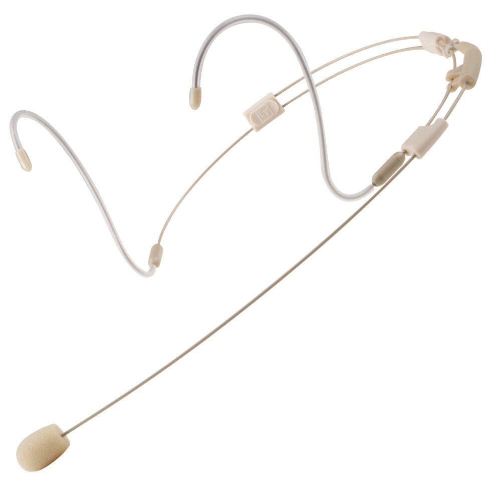 Electro-Voice RE97-2TX Two Sided Headworn Condenser Microphone - Beige, Omnidirectional, Lightweight, Adjustable, Moisture Resistant