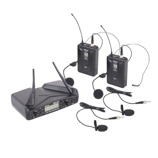 Eikon WM700DHA Dual Channel Wireless Belt-Pack Microphone System with Headset & Lapel 516-562MHz