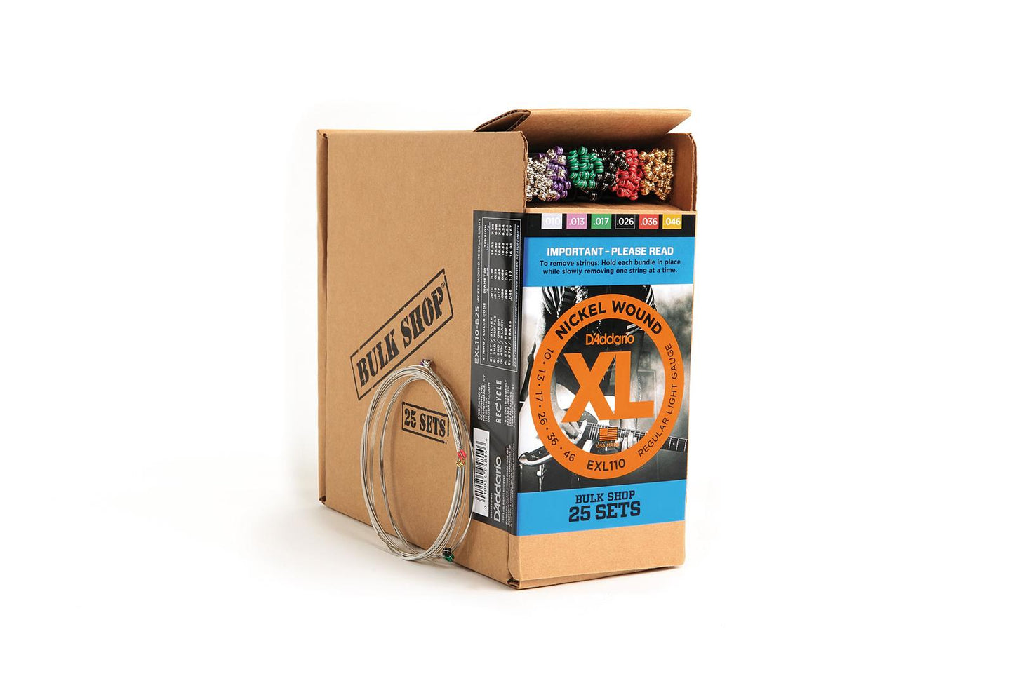 D'Addario EXL110-B25 Nickel Wound Electric Guitar Strings, Regular Light, 10-46, 25 Sets