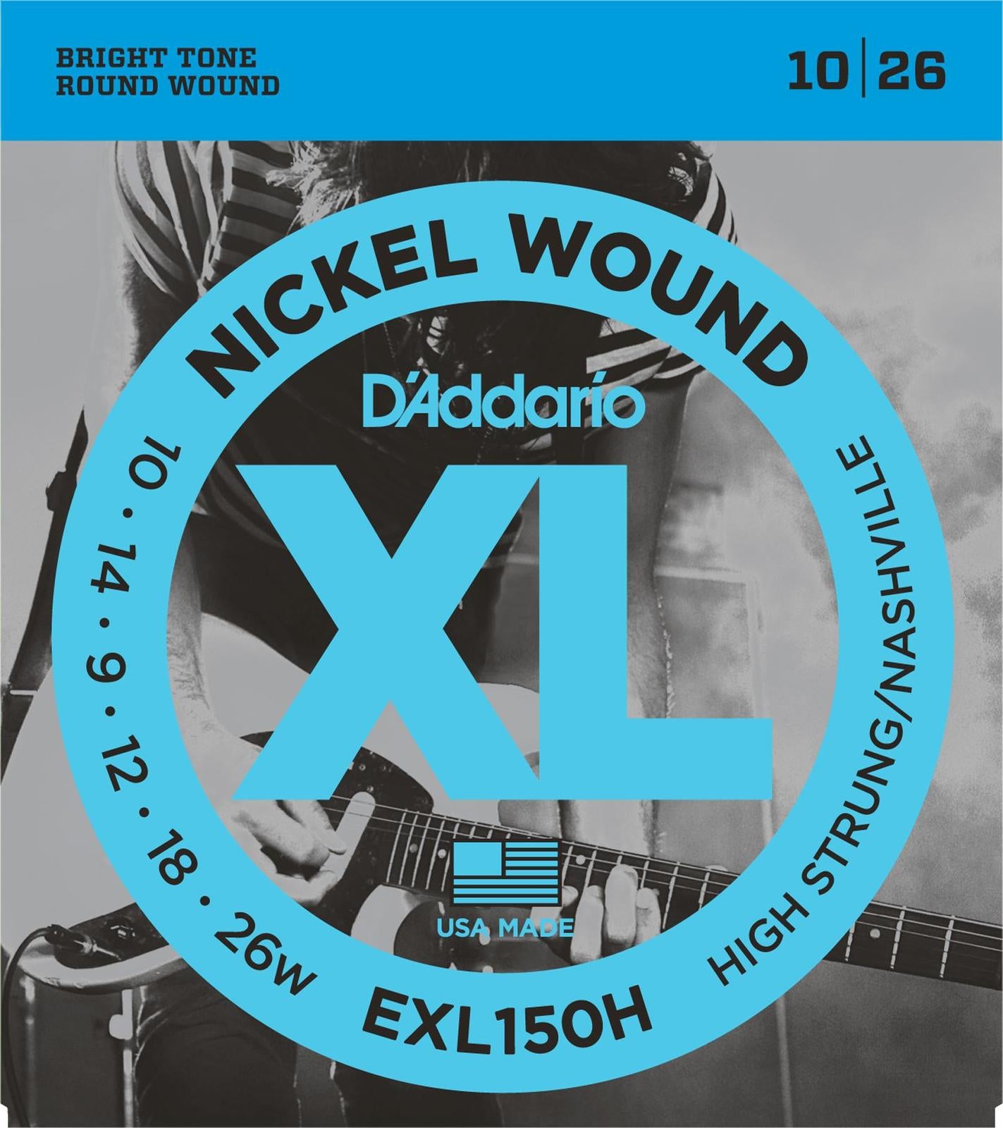 D'Addario EXL150H Nickel Wound Electric Guitar Strings, High-Strung-Nashville Tuning, 10-26