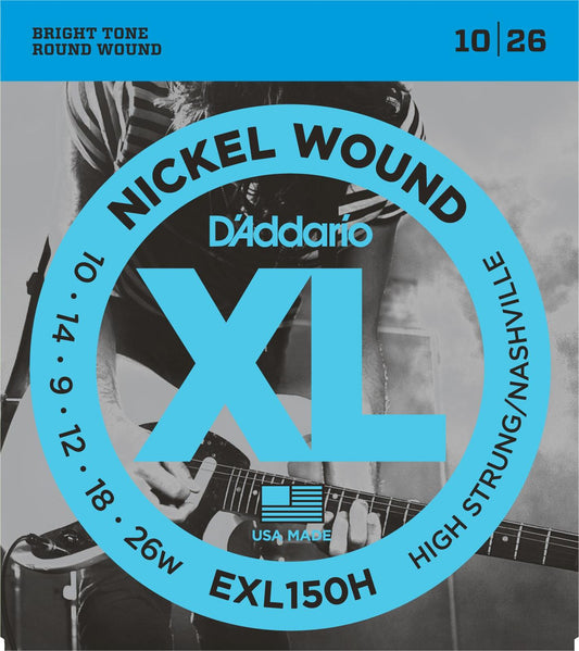 D'Addario EXL150H Nickel Wound Electric Guitar Strings, High-Strung-Nashville Tuning, 10-26