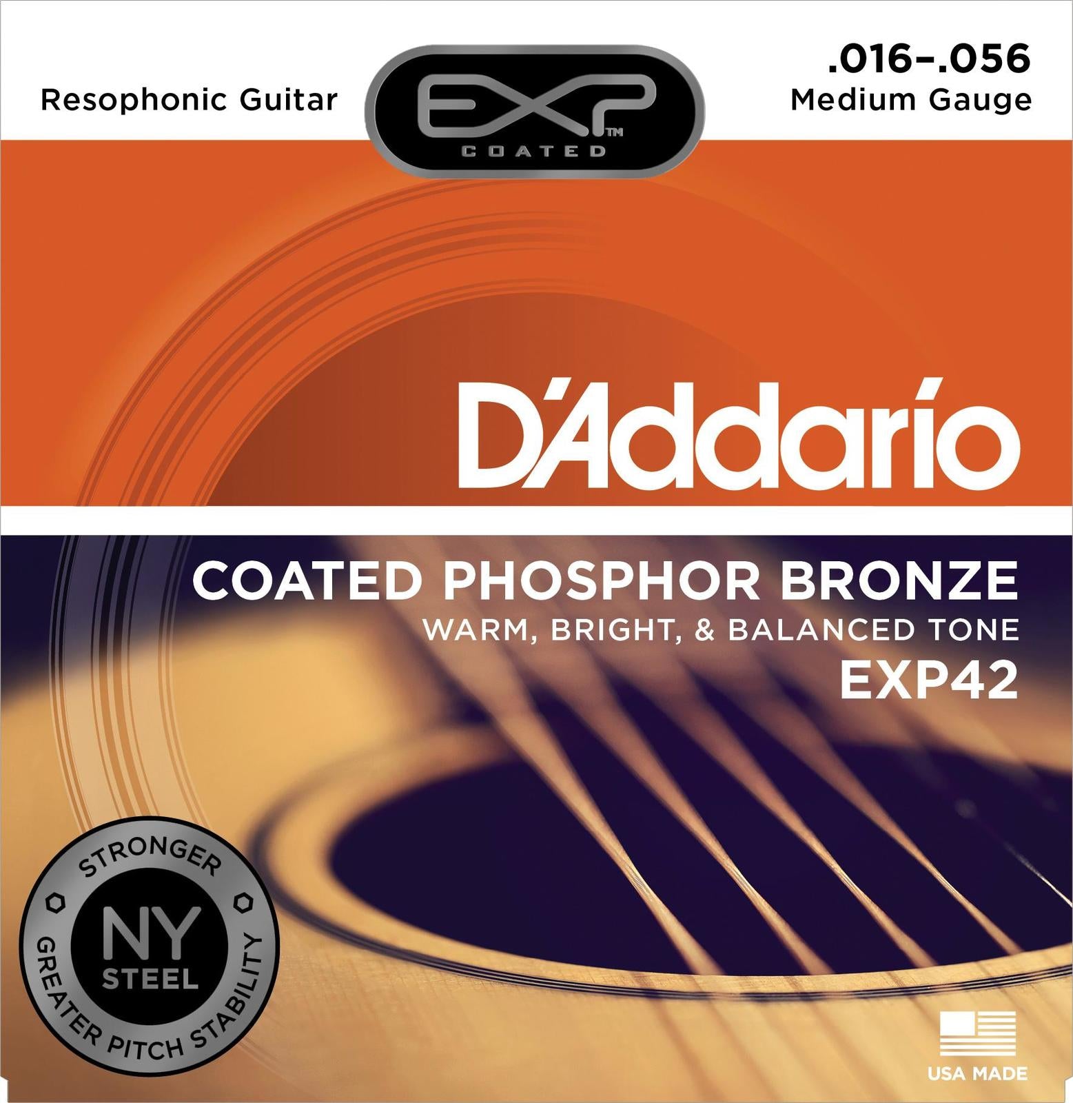 D'Addario EXP42 Coated Resophonic Guitar Strings, 16-56