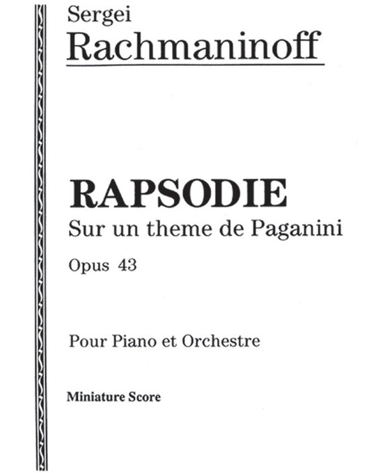 Rhapsody On A Theme Of Paganini Op 43 Mini Score