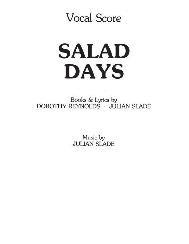Julian Slade: Salad Days — Vocal Score (IMP)