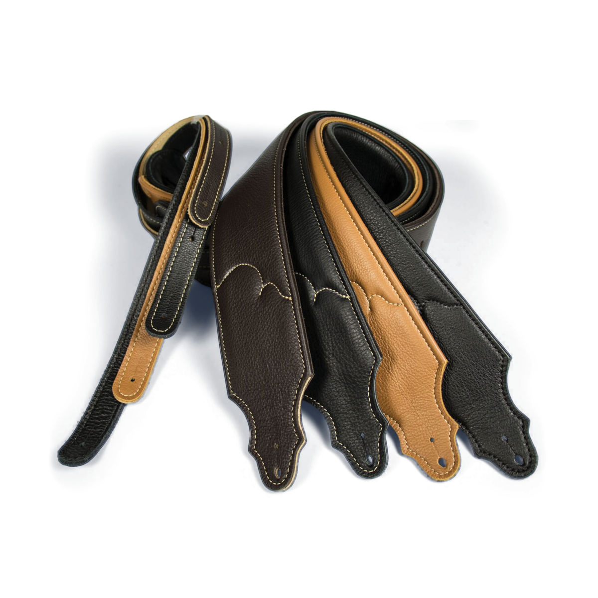Franklin 2.5" Premium Black Padded Leather Guitar Strap — view 2