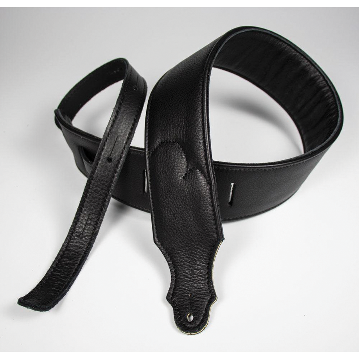 Franklin 2.5" Premium Black Padded Leather Guitar Strap