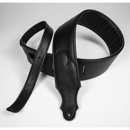 Franklin 2.5" Premium Black Padded Leather Guitar Strap