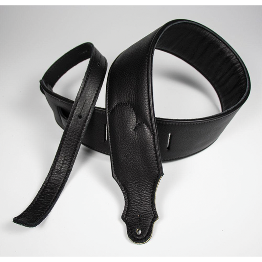 Franklin 2.5" Premium Black Padded Leather Guitar Strap