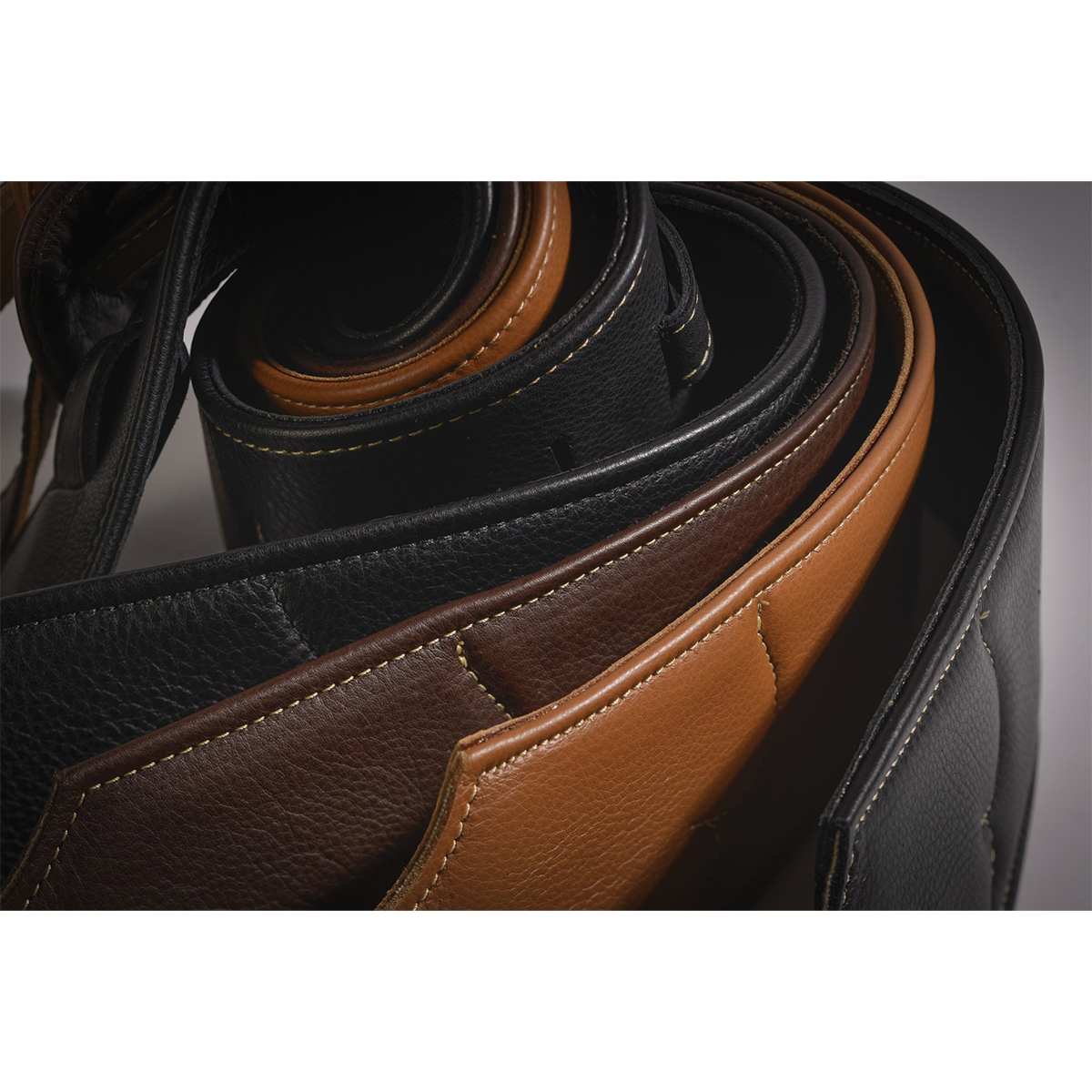 Franklin 2.5" Premium Chocolate Padded Glove Leather Guitar Strap — view 3