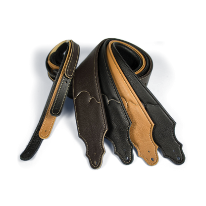 Franklin 3" Premium Black Padded Glove Leather Guitar Strap — view 2