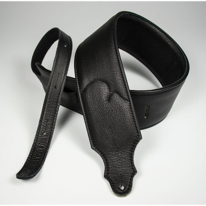 Franklin 3" Premium Black Padded Glove Leather Guitar Strap