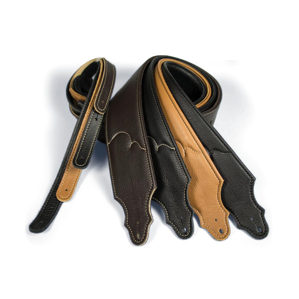 Franklin 3" Premium Caramel Padded Leather Guitar Strap — view 2