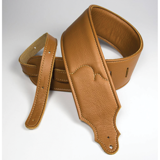 Franklin 3" Premium Caramel Padded Leather Guitar Strap