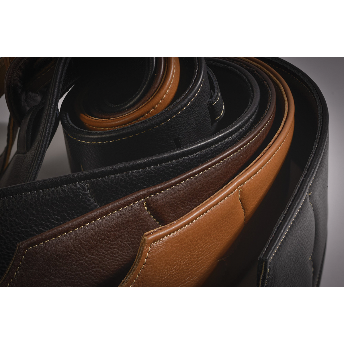 Franklin 3" Premium Caramel Padded Leather Guitar Strap — view 3