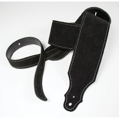 Franklin 2.5" Black Suede Guitar Strap with Buck Backing