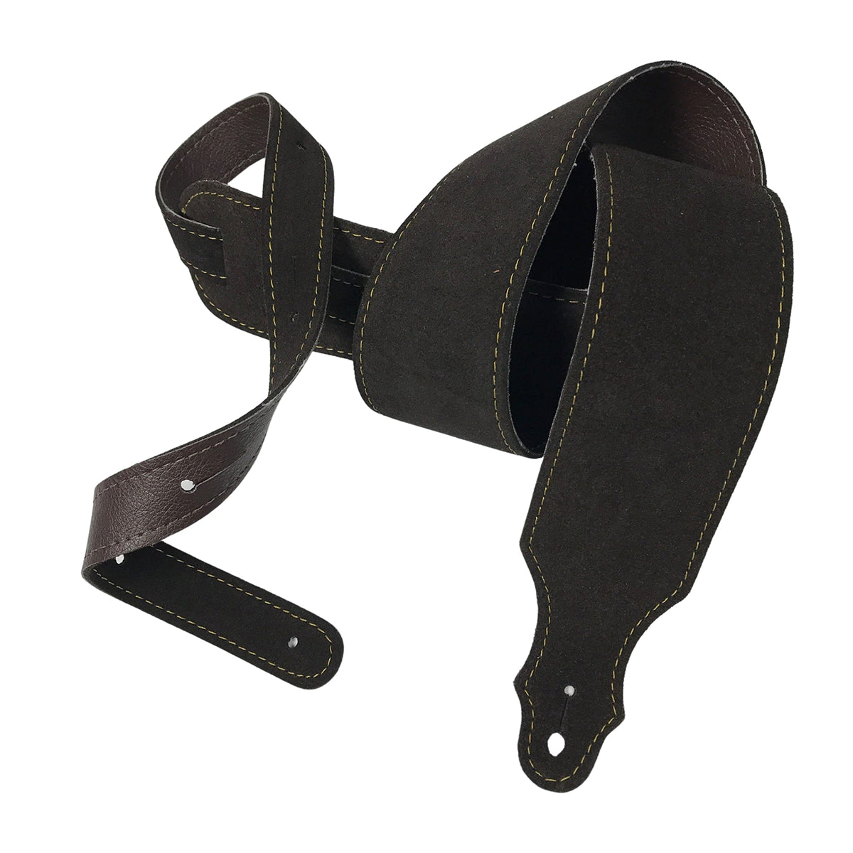 Franklin 2.5" Chocolate Suede Guitar Strap with Buck Backing