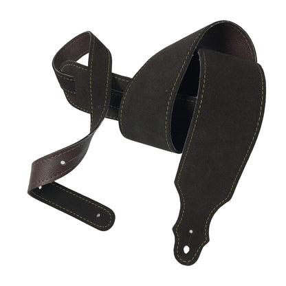Franklin 2.5" Chocolate Suede Guitar Strap with Buck Backing