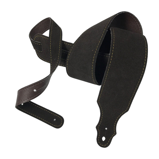 Franklin 2.5" Chocolate Suede Guitar Strap with Buck Backing