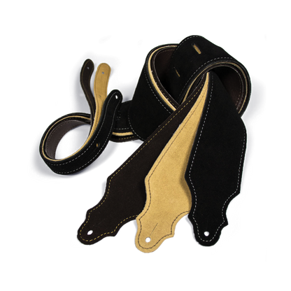 Franklin 2.5" Chocolate Suede Guitar Strap with Buck Backing — view 2
