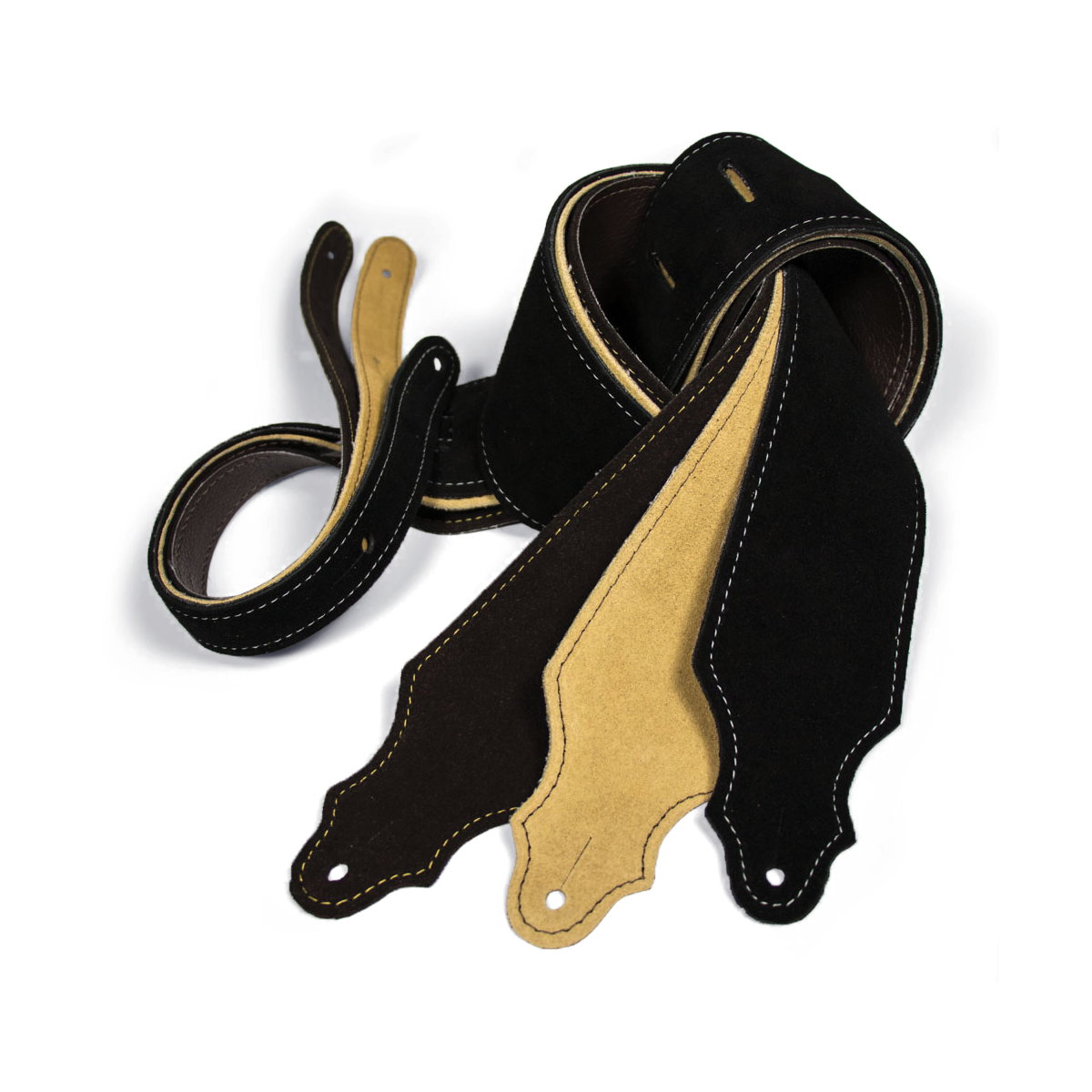 Franklin 3" Black Suede Guitar Strap with Buck Backing — view 2