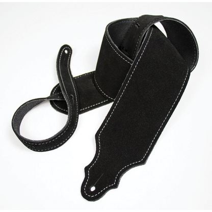 Franklin 3" Black Suede Guitar Strap with Buck Backing
