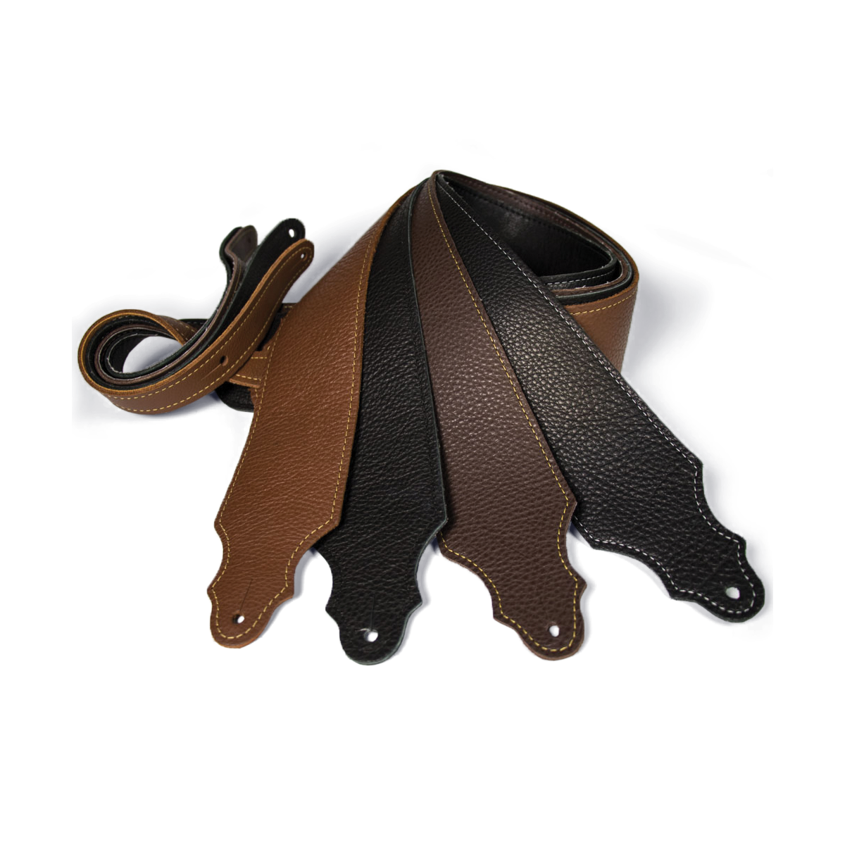 Franklin 2.5" Black Leather Strap with Leatherette Backing — view 2