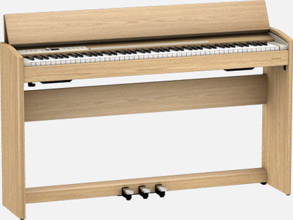 ROLAND F701 Compact Digital Piano & Stool - Light Amber Oak Finish