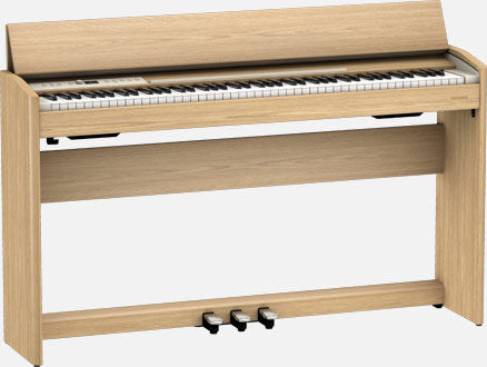 ROLAND F701 Compact Digital Piano & Stool - Light Amber Oak Finish