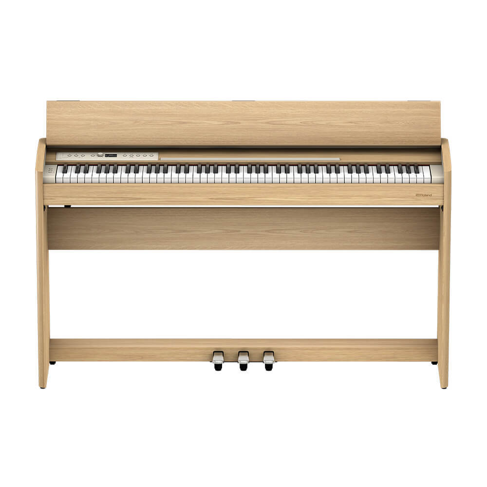 ROLAND F701 Compact Digital Piano & Stool - Light Amber Oak Finish — view 7