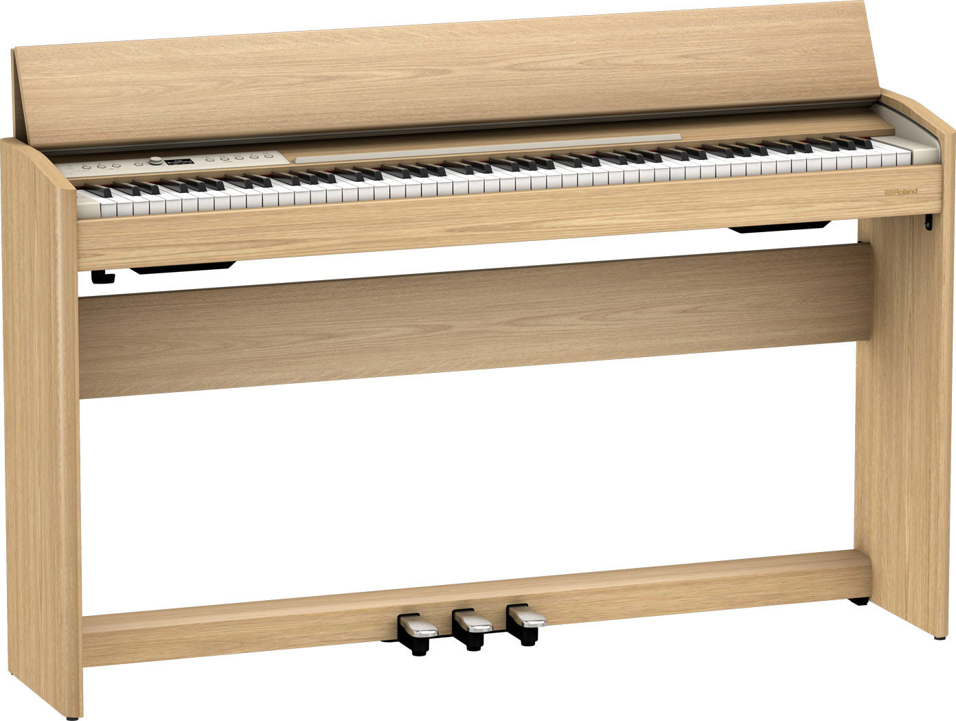 ROLAND F701 Compact Digital Piano & Stool - Light Amber Oak Finish — view 3