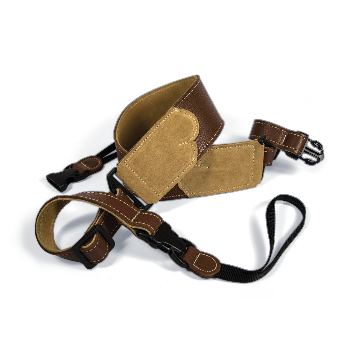 Franklin 2.5" Caramel Leather Banjo Strap with Suede End
