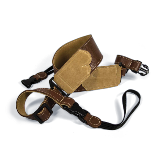 Franklin 2.5" Caramel Leather Banjo Strap with Suede End