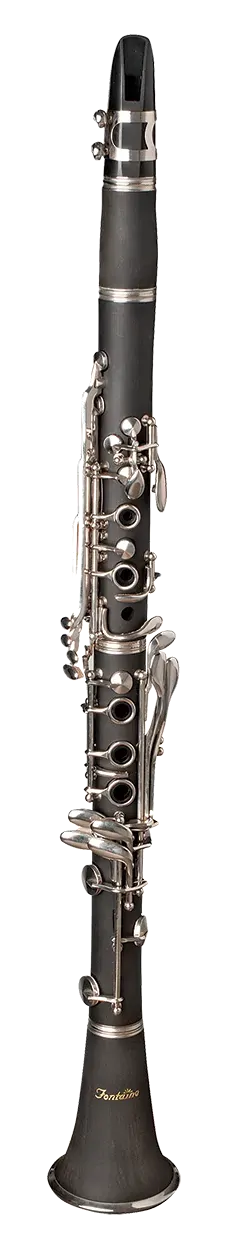 Fontaine FBW210 B Flat Clarinet with Case, Grained Bakelite Body, 17 Nickel Keys